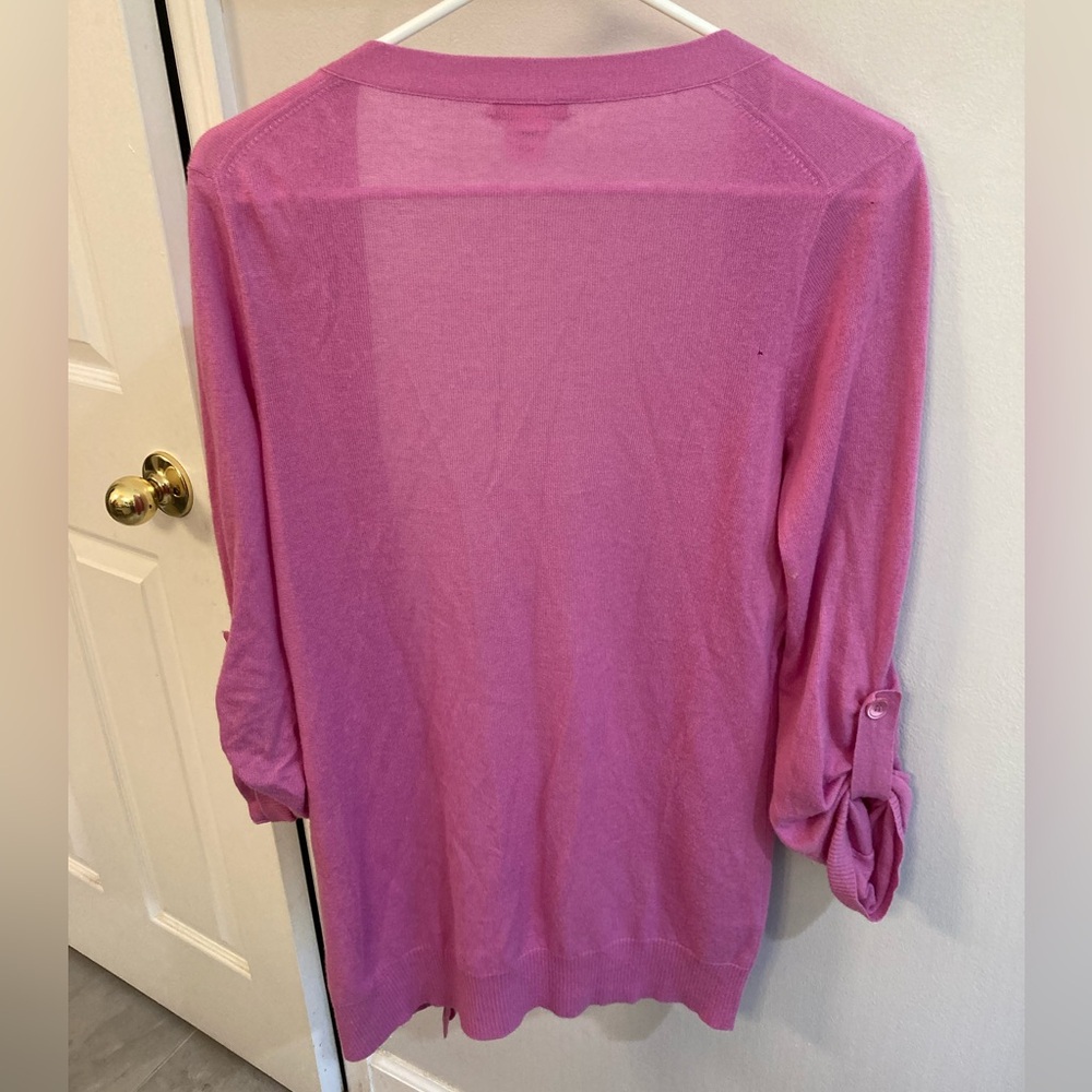 J. Crew Cashmere Featherweight Cardigan Sweater Purple Size small - Picture 4 of 6